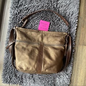 Rough & Tumble double-zip hobo in Copper Lamb, Medium